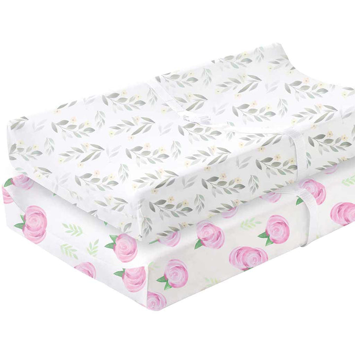 TotAha Changing Pad Covers - Blue Flower & Small Floral
