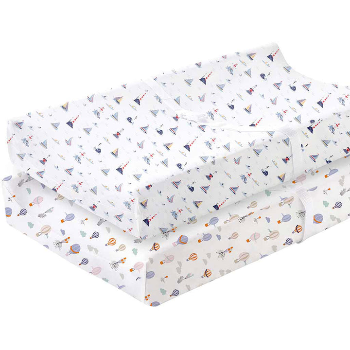 TotAha Changing Pad Covers - Colorful Floral & Blue Flowers