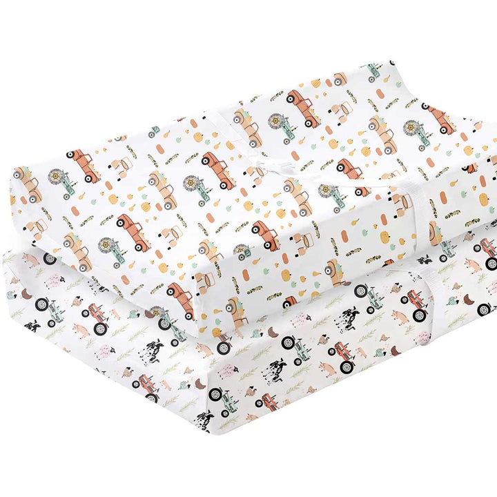 TotAha Changing Pad Covers - Meredith Allover Floral & Pale Pink Flowers