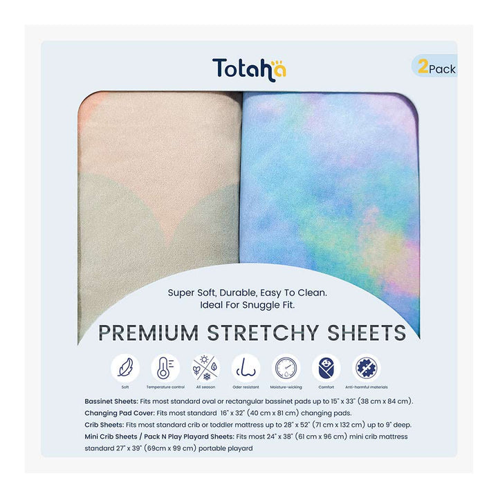 TotAha Pack N Play Playard Sheets - Rainbow & Tie Dye