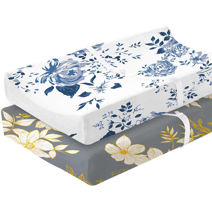 TotAha Changing Pad Covers - Blue Flower & Small Floral