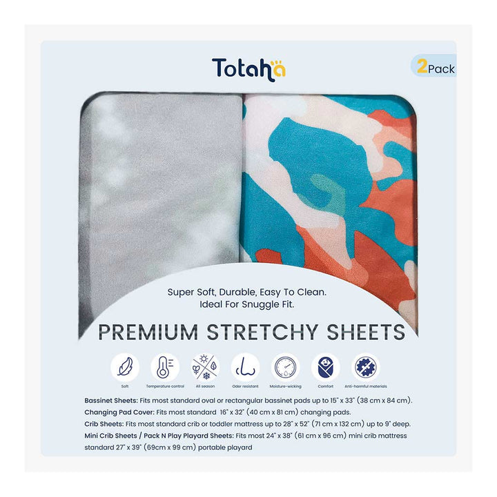 TotAha Pack N Play Playard Sheets - Wave & Small Arrow