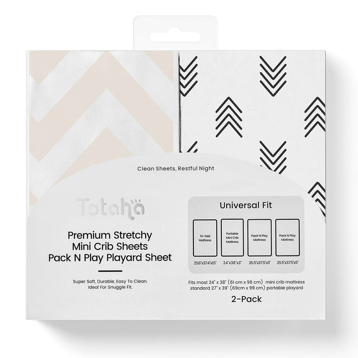 TotAha Pack N Play Playard Sheets - Wave & Small Arrow
