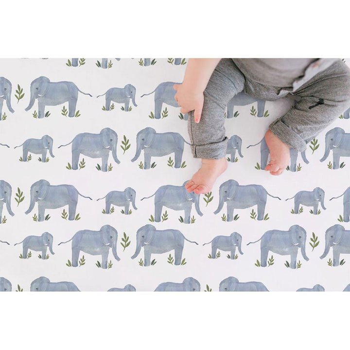 TotAha Crib Sheets - Watercolor Elephant & Colorful Elephant