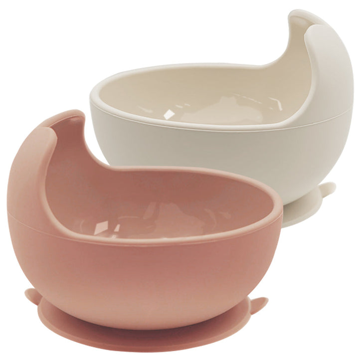 TotAha Silicone Suction Baby Bowl - Stone & Cloudy Mauve