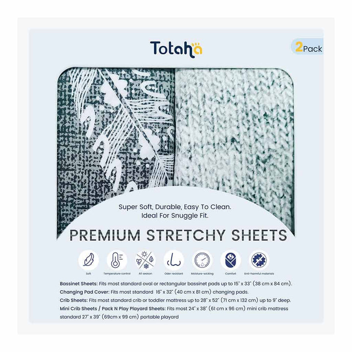 TotAha Crib Sheets - Geometric Elephant & Taylor